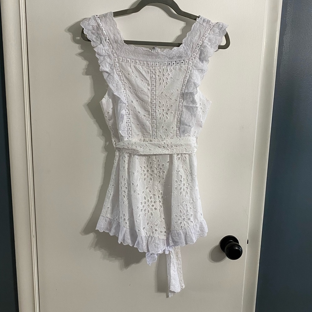 Ivory ruffle romper